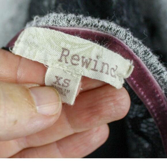 Rewind Top Sheer Black Lace Pullover Whimsygoth Grunge Dark Romance XS - Picture 4 of 4